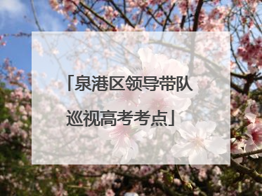 泉港区领导带队巡视高考考点