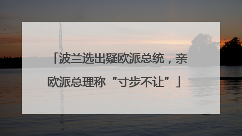 波兰选出疑欧派总统，亲欧派总理称“寸步不让”