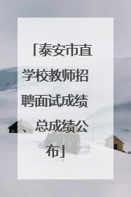泰安市直学校教师招聘面试成绩、总成绩公布