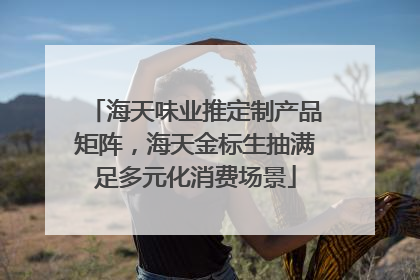海天味业推定制产品矩阵，海天金标生抽满足多元化消费场景