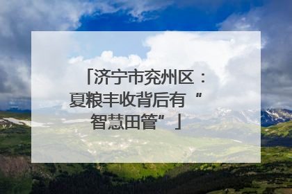 济宁市兖州区：夏粮丰收背后有“智慧田管”