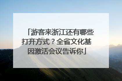 游客来浙江还有哪些打开方式？全省文化基因激活会议告诉你