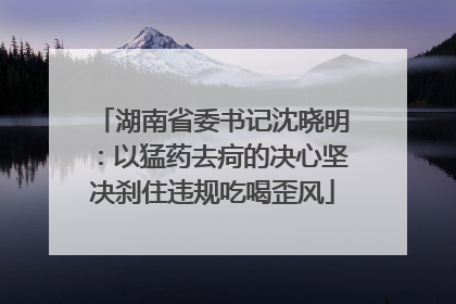 湖南省委书记沈晓明：以猛药去疴的决心坚决刹住违规吃喝歪风