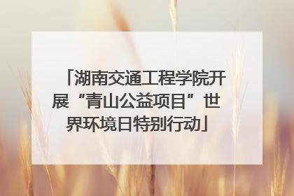 湖南交通工程学院开展“青山公益项目”世界环境日特别行动