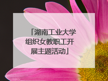 湖南工业大学组织女教职工开展主题活动
