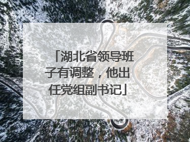 湖北省领导班子有调整，他出任党组副书记