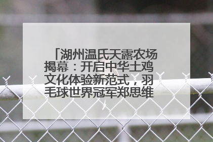 湖州温氏天露农场揭幕：开启中华土鸡文化体验新范式，羽毛球世界冠军郑思维助力品牌兴农