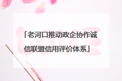 老河口推动政企协作诚信联盟信用评价体系