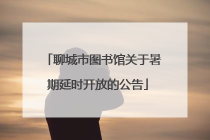聊城市图书馆关于暑期延时开放的公告