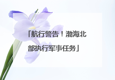 航行警告！渤海北部执行军事任务