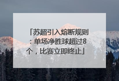 苏超引入熔断规则：单场净胜球超过8个，比赛立即终止