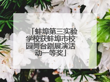 蚌埠第三实验学校获蚌埠市校园舞台剧展演活动一等奖