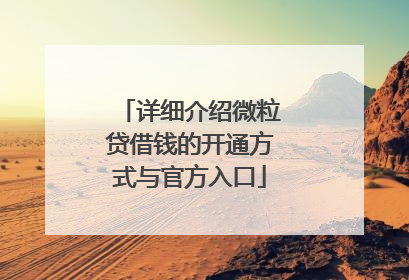 详细介绍微粒贷借钱的开通方式与官方入口