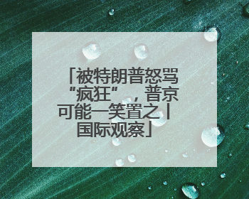 被特朗普怒骂“疯狂”，普京可能一笑置之丨国际观察