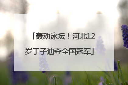 轰动泳坛！河北12岁于子迪夺全国冠军