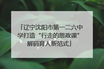 辽宁沈阳市第一二六中学打造“行走的思政课” 解码育人新范式
