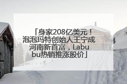 身家208亿美元！泡泡玛特创始人王宁成河南新首富，Labubu热销推涨股价