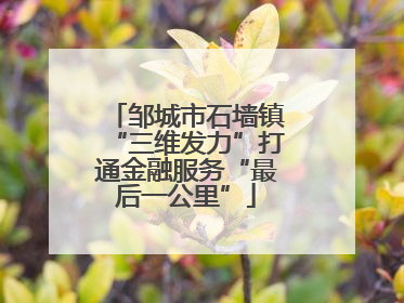 邹城市石墙镇“三维发力”打通金融服务“最后一公里”