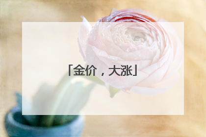 金价，大涨