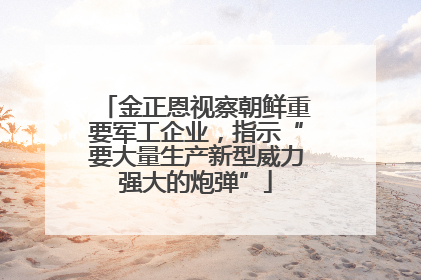 金正恩视察朝鲜重要军工企业，指示“要大量生产新型威力强大的炮弹”