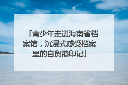 青少年走进海南省档案馆，沉浸式感受档案里的自贸港印记