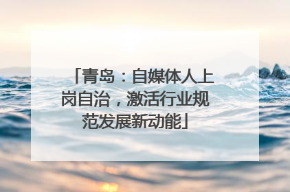 青岛：自媒体人上岗自治，激活行业规范发展新动能
