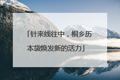 针来线往中，桐乡历本袋焕发新的活力