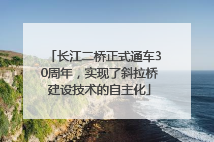 长江二桥正式通车30周年，实现了斜拉桥建设技术的自主化