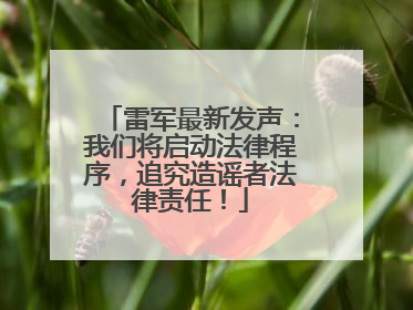 雷军最新发声：我们将启动法律程序，追究造谣者法律责任！