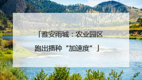 雅安雨城：农业园区跑出播种“加速度”