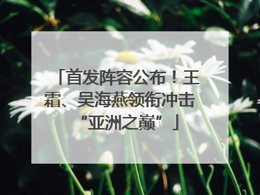 首发阵容公布！王霜、吴海燕领衔冲击“亚洲之巅”