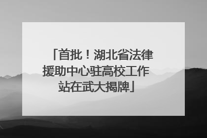 首批！湖北省法律援助中心驻高校工作站在武大揭牌