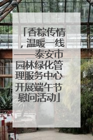 香粽传情，温暖一线——泰安市园林绿化管理服务中心开展端午节慰问活动