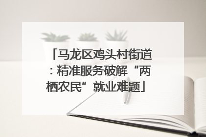 马龙区鸡头村街道：精准服务破解“两栖农民”就业难题