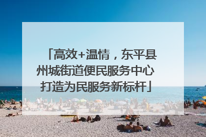 高效+温情，东平县州城街道便民服务中心打造为民服务新标杆