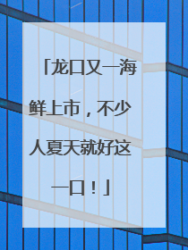 龙口又一海鲜上市，不少人夏天就好这一口！