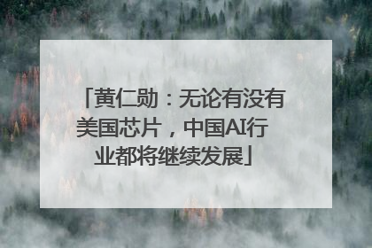 黄仁勋：无论有没有美国芯片，中国AI行业都将继续发展