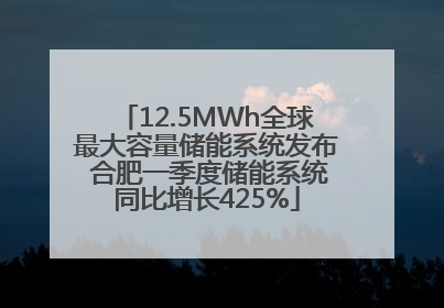 12.5MWh全球最大容量储能系统发布 合肥一季度储能系统同比增长425%
