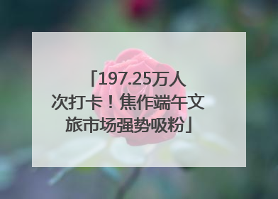 197.25万人次打卡！焦作端午文旅市场强势吸粉
