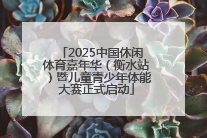 2025中国休闲体育嘉年华（衡水站）暨儿童青少年体能大赛正式启动
