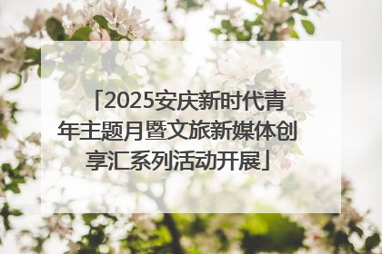 2025安庆新时代青年主题月暨文旅新媒体创享汇系列活动开展