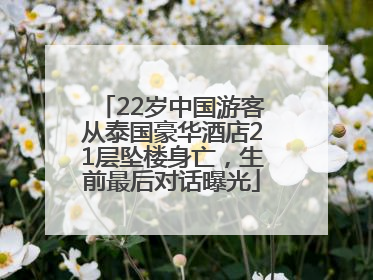 22岁中国游客从泰国豪华酒店21层坠楼身亡，生前最后对话曝光