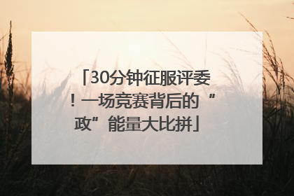 30分钟征服评委！一场竞赛背后的“政”能量大比拼