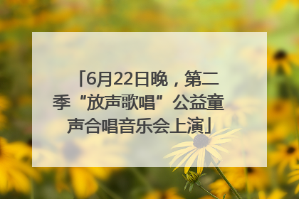 6月22日晚，第二季“放声歌唱”公益童声合唱音乐会上演