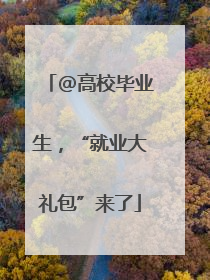 @高校毕业生，“就业大礼包”来了