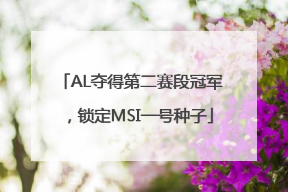 AL夺得第二赛段冠军，锁定MSI一号种子